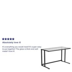 Flash Furniture 47" Glass Glass Computer Desks Clear/Black (NANWK055) 10 Flash Furniture 47" Glass Glass Computer Desks Clear/Black (NANWK055) -Ergot Office Furniture Shop sp81615753 s7