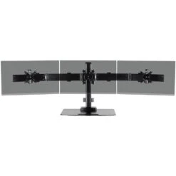 Ergotech Triple Monitor Horizontal Desk Stand, Up To 30" Monitors, Black (130-D16-B03)