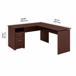 Bush Furniture Cabot 36"-42"H 3 Position L Shaped Sit To Stand Desk, Harvest Cherry (CAB043HVC) -Ergot Office Furniture Shop sp85005922 s7