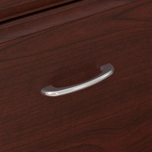 Bush Furniture Cabot 36"-42"H 3 Position Sit To Stand Corner Bookshelf Desk With Lateral File Cabinet, Harvest Cherry(CAB056HVC) 5 Bush Furniture Cabot 36"-42"H 3 Position Sit To Stand Corner Bookshelf Desk With Lateral File Cabinet, Harvest Cherry(CAB056HVC) - Image 5