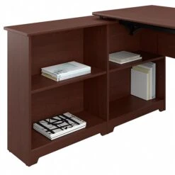 Bush Furniture Cabot 36"-42"H 3 Position Sit To Stand Corner Bookshelf Desk, Harvest Cherry (WC31416) -Ergot Office Furniture Shop sp85005997 s7