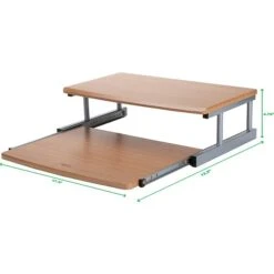 Mind Reader 2 Tier Monitor Riser, Brown (2TSLIDE-BRN) -Ergot Office Furniture Shop sp88488439 s7