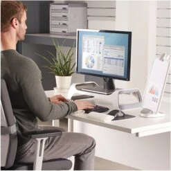 Fellowes I-Spire Series Monitor Stand, Up To 21", White/Gray (9311101) -Ergot Office Furniture Shop sp89270764 s7