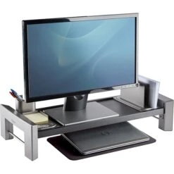 Fellowes Professional Series Monitor Stand, Up To 32", Black/Silver (8037401)