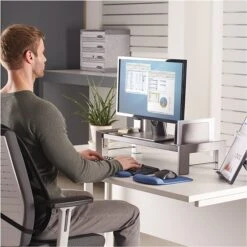 Fellowes Professional Series Monitor Stand, Up To 32", Black/Silver (8037401) -Ergot Office Furniture Shop sp89270782 s7