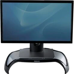 Fellowes Smart Suites Corner Monitor Riser, Up To 32", Black (8020101)