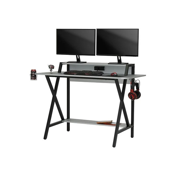 Studio Designs Challenger 53" Metal Computer Desk, Silver/Black (51256) 3 Studio Designs Challenger 53" Metal Computer Desk, Silver/Black (51256) - Image 3