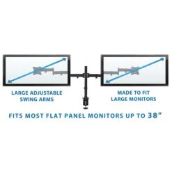 Mount-lt! Adjustable Monitor Mount, Up To 38", Black (MI-3853) -Ergot Office Furniture Shop sp95977696 s7