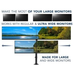 Mount-lt! Adjustable Monitor Mount, Up To 38", Black (MI-3853)